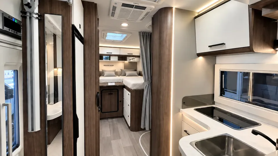 Interior de la autocaravana NaturGo recién limpiado e higienizado